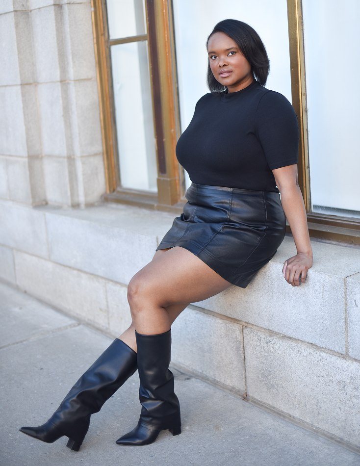 Black outfit sitting on ledge