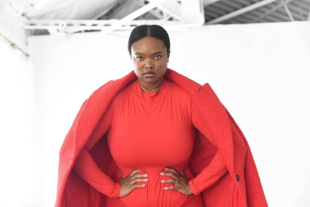 Kimberly Trubetskoy — red bodysuit editorial — Fashion — Denver